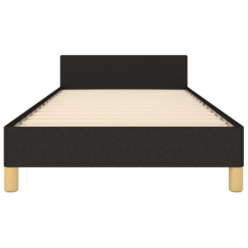 Cadru de pat cu tăblie, negru, 80x200 cm, textil - Img 8