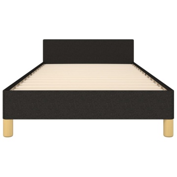 Cadru de pat cu tăblie, negru, 90x190 cm, textil - Img 5