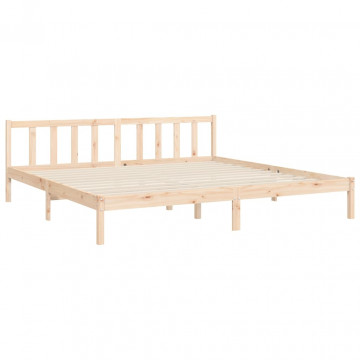 Cadru de pat cu tăblie Super King Size, lemn masiv - Img 7