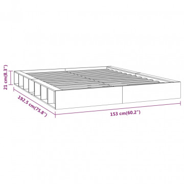 Cadru de pat dublu 4FT6, alb, 135x190 cm, lemn masiv - Img 7