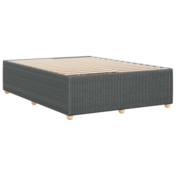 Cadru de pat fără saltea, gri închis, 140x200 cm, textil - Img 5