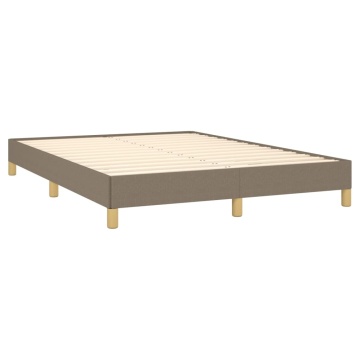 Cadru de pat fără saltea, gri taupe, 140x190 cm, textil - Img 4