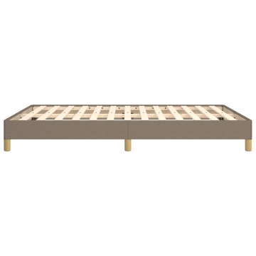 Cadru de pat fără saltea, gri taupe, 140x190 cm, textil - Img 5