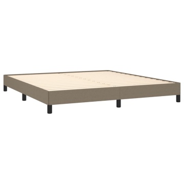 Cadru de pat fără saltea, gri taupe, 180x200 cm, textil - Img 4