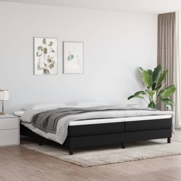 Cadru de pat fără saltea, negru, 200x200 cm, textil - Img 1