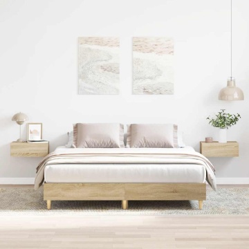 Cadru de pat fără saltea Stejar Sonoma 140x200cm Lemn prelucrat - Img 1