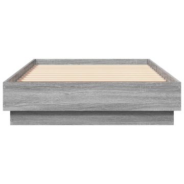 Cadru de pat, gri sonoma, 75x190 cm, lemn prelucrat - Img 4