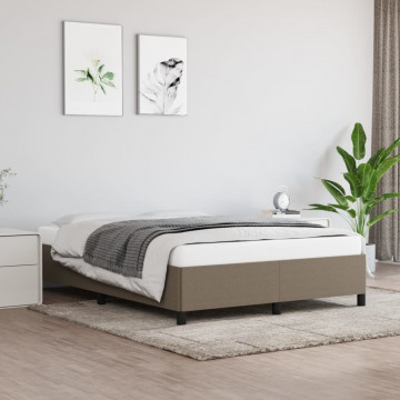 Cadru de pat, gri taupe, 140x190 cm, material textil - Img 1