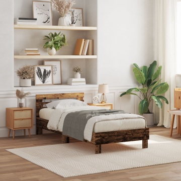 Cadru de pat Lemn vechi Lemn masiv 90 x 190 cm Robust - Img 1