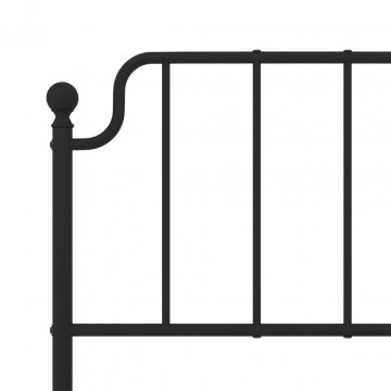Cadru de pat metalic cu tăblie, negru, 120x190 cm - Img 7