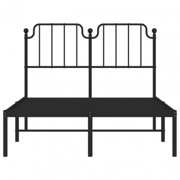 Cadru de pat metalic cu tăblie, negru, 120x190 cm - Img 8