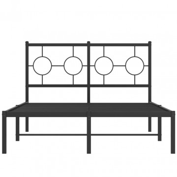 Cadru de pat metalic cu tăblie, negru, 120x190 cm - Img 8