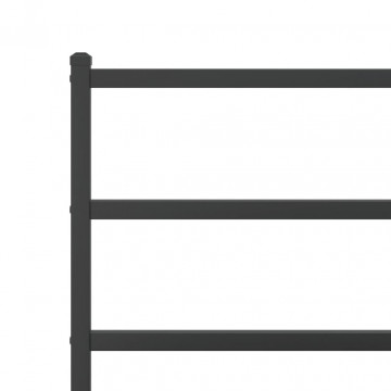 Cadru de pat metalic cu tăblie, negru, 135x190 cm - Img 7
