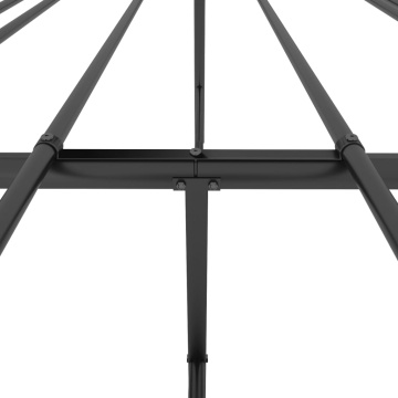 Cadru de pat metalic cu tăblie, negru, 160x200 cm - Img 7