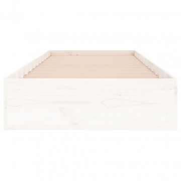 Cadru de pat mic Single 2FT6, alb, 75x190 cm, lemn masiv - Img 8