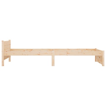 Cadru de pat mic single, 75x190 cm, lemn masiv - Img 5