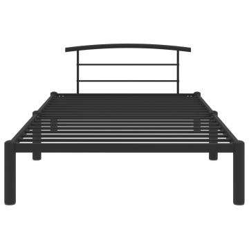 Cadru de pat, negru, 100 x 200 cm, metal - Img 3
