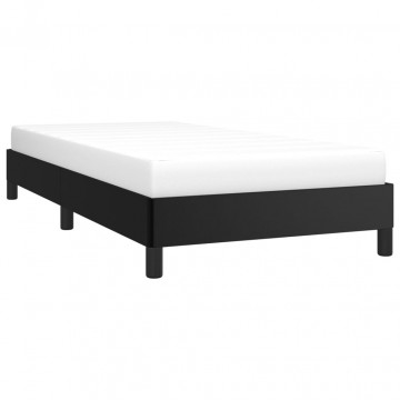 Cadru de pat, negru, 100x200 cm, piele ecologică - Img 3