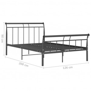 Cadru de pat, negru, 120x200 cm, metal - Img 5
