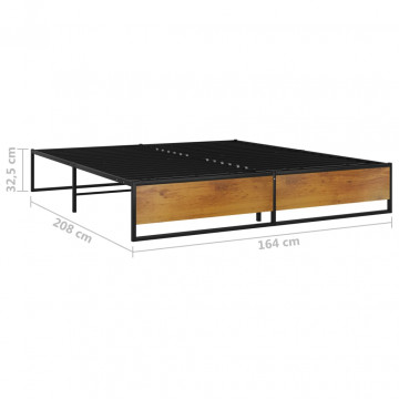 Cadru de pat, negru, 160 x 200 cm, metal - Img 6