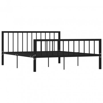Cadru de pat, negru, 160 x 200 cm, metal - Img 2