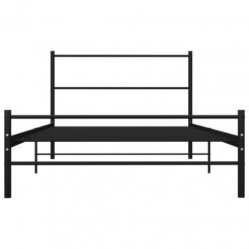 Cadru de pat, negru, 90 x 200 cm, metal - Img 3