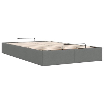 Cadru de pat otoman fără saltea țesătură gri închis 120x200 cm - Img 6