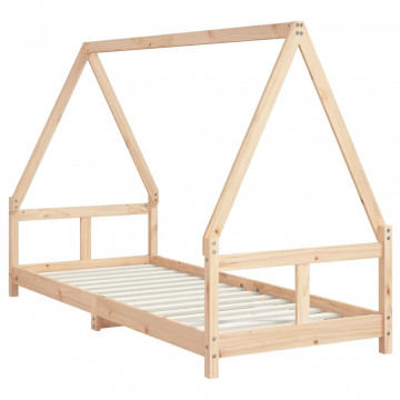Cadru de pat pentru copii, 80x200 cm, lemn masiv de pin - Img 3