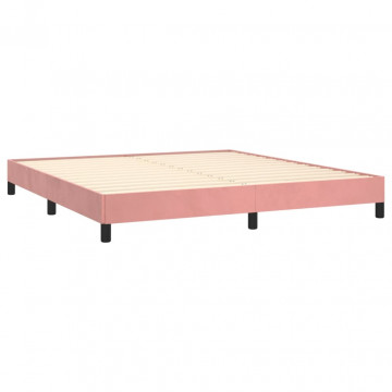 Cadru de pat, roz, 180x200 cm, catifea - Img 4
