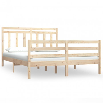 Cadru de pat Small Double 4FT, 120x190 cm, lemn masiv - Img 2