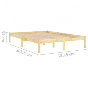 Cadru de pat Super King, 180x200 cm, lemn masiv - Img 7