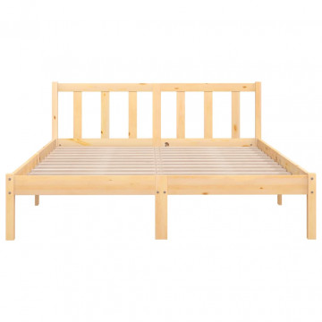 Cadru de pat UK Small Double, 120x190 cm, lemn masiv de pin - Img 4