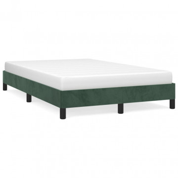 Cadru de pat, verde închis, 120x190 cm, catifea - Img 1