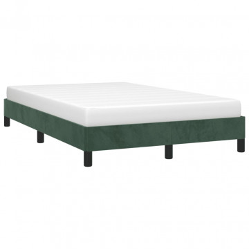 Cadru de pat, verde închis, 120x190 cm, catifea - Img 4