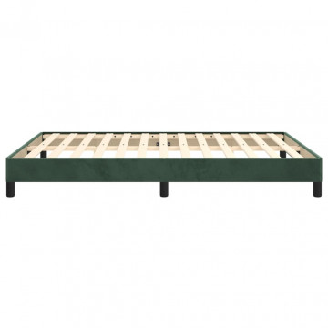 Cadru de pat, verde închis, 140x190 cm, catifea - Img 5