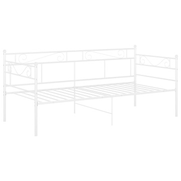Cadru pat canapea, alb, 90x200 cm, metal - Img 3