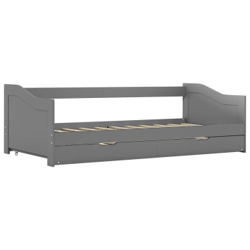 Cadru pat canapea, extensibil, gri, 90 x 200 cm, lemn de pin - Img 3