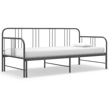 Cadru pat canapea extensibilă, gri, 90 x 200 cm, metal - Img 1