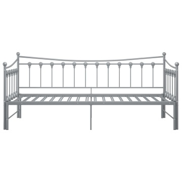 Cadru pat canapea extensibilă, gri, 90x200 cm, metal - Img 8