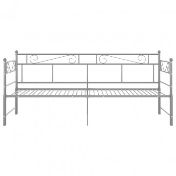 Cadru pat canapea extensibilă, gri, 90x200 cm, metal - Img 6