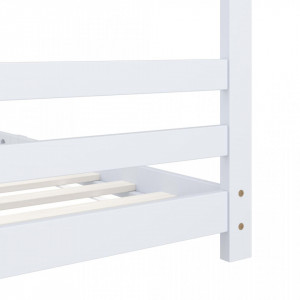 Cadru pat de copii, alb, 90 x 200 cm, lemn masiv de pin - Img 2