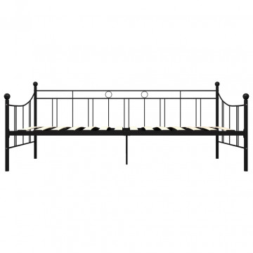 Cadru pat de zi, negru, 90 x 200 cm, metal - Img 4