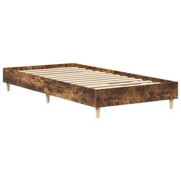 Cadru pat fără saltea Stejar afumat 90x200 cm Lemn prelucrat - Img 4