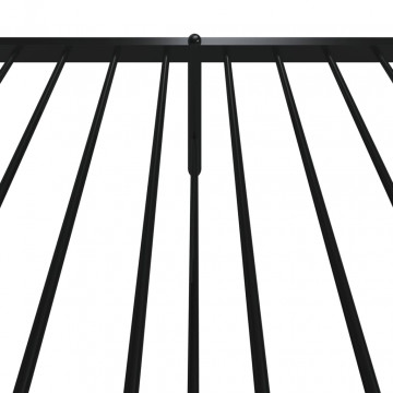 Cadru pat metalic cu tăblii de cap/picioare, negru, 90x190 cm - Img 7