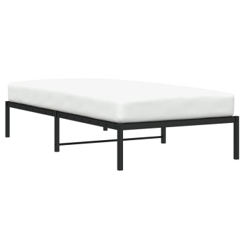 Cadru pat metalic, negru, 100x190 cm - Img 3