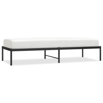 Cadru pat metalic, negru, 75x190 cm - Img 2