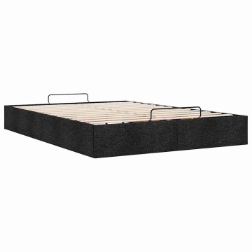 Cadru pat otoman fără saltea Negru 140x190 cm țesătură - Img 6