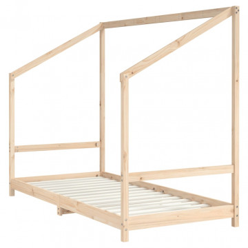 Cadru pat pentru copii, 2x(90x190) cm, lemn masiv de pin - Img 4