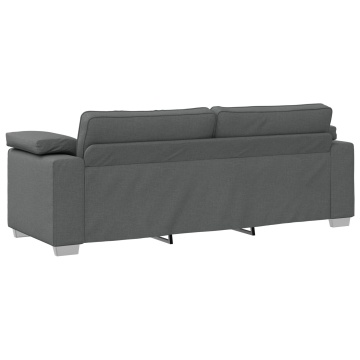 Canapea 3 locuri Gri închis 178 cm Fabric - Img 4