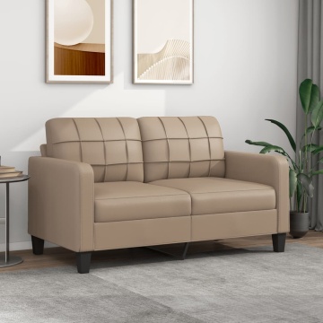 Canapea cu 2 locuri, cappuccino, 140 cm, piele ecologică - Img 1